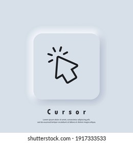 Pointer Icon Logo. Cursor Sign. Click Icon. Computer Mouse, Cursors, Pointing. Arrow And Wait. Vector EPS 10. UI Icon. Neumorphic UI UX White User Interface Web Button. Neumorphism