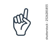 Pointer icon, Number one icon, Hand showing number one symbol