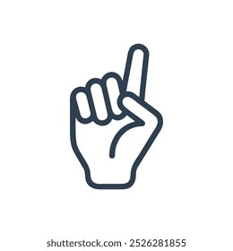 Pointer icon, Number one icon, Hand showing number one symbol