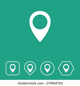 Pointer Icon on Flat UI Colors with Different Shapes. Eps-10.