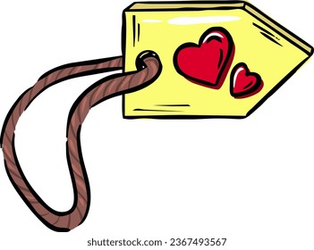 A pointer icon on a string and a heart. Vector illustration