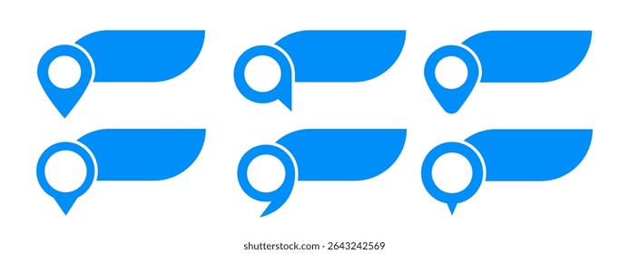 Pointer icon pin with space for text vector collection