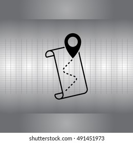 the pointer icon and route map