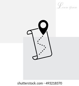 the pointer icon and route map
