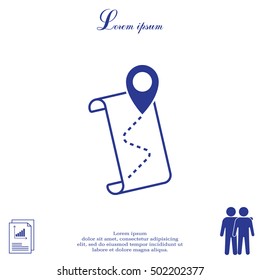 the pointer icon and route map