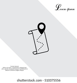 the pointer icon and route map