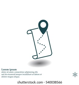 the pointer icon and route map