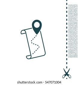 the pointer icon and route map