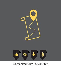 the pointer icon and route map
