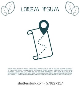 the pointer icon and route map