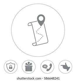 the pointer icon and route map