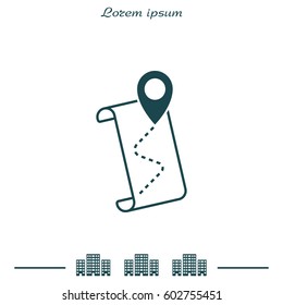 the pointer icon and route map