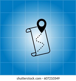 the pointer icon and route map