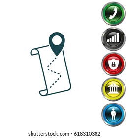 the pointer icon and route map