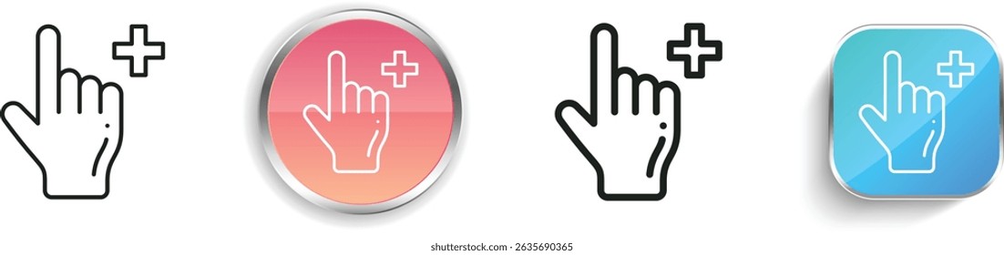 pointer icon. Thin Linear, Regular and Button Style Design Isolated On White Background