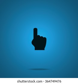 Pointer icon. Thumb touch illustration.