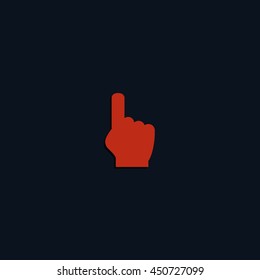 Pointer icon. Thumb touch illustration.