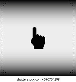Pointer icon. Thumb touch illustration.