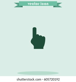 Pointer icon. Thumb touch illustration.