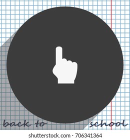 Pointer icon. Thumb touch illustration.