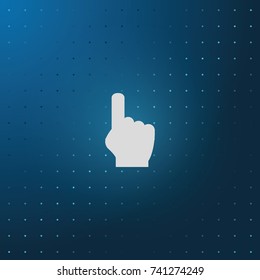 Pointer icon. Thumb touch illustration.