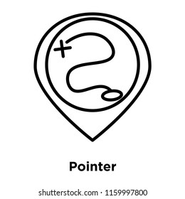 Pointer icon vector isolated on white background, Pointer transparent sign , line or linear sign, element design in outline style