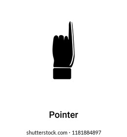 Pointer icon vector isolated on white background, logo concept of Pointer sign on transparent background, filled black symbol
