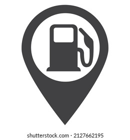 Zeigersymbole. Tankstelle Geolocation Zeiger Konzept. Vektorgrafik