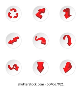 Pointer icons set. Cartoon illustration of 9 pointer vector icons for web