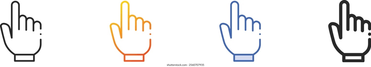 pointer icon.Thin Linear, Gradient, Blue Stroke and bold Style Design Isolated On White Background