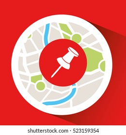 pointer laptop map gps vector illustration eps 10