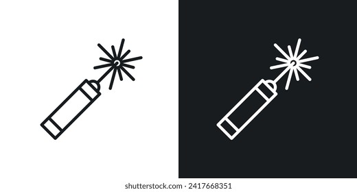 Pointer laser icon designed in a line style on white background.