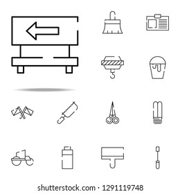 pointer to the left icon. construction icons universal set for web and mobile