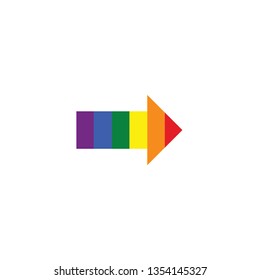 A pointer with LGBT colors. Colorful arrow.