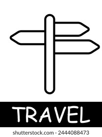 Pointer line icon. Location, direction, travel, road, trip, adventure, tourist, country, compass, resort, beach, ticket. Vector line icon for business and advertising