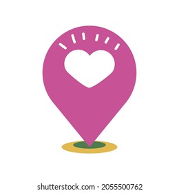 pointer location with heart icon