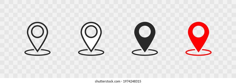 Pointer location set icon on transparent background. Isolated vector illustration. - Powered by Shutterstock - Get 15% off with code: PIKWIZARD15