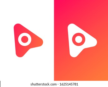 Pointer logo design for brand and company with gradient style.