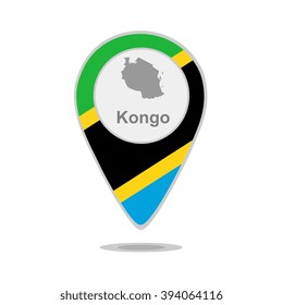 A pointer with map and flag of Kongo