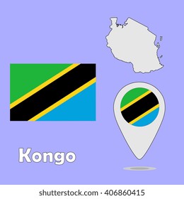 A pointer map and flag of Kongo