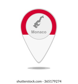 A pointer with map and flag of Monaco