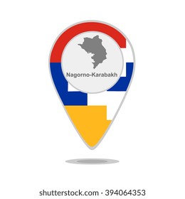 A pointer with map and flag of Nagorno-Karabakh