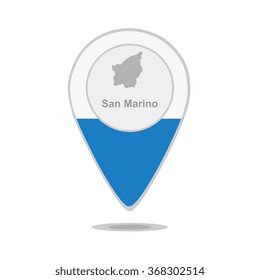 A pointer with map and flag of San Marino