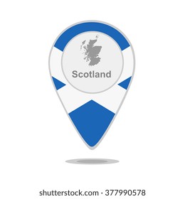 Pointer with map and flag of Scotland