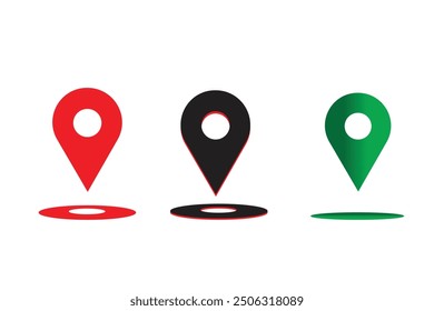 Pointer, map and location icon