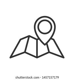 pointer map location outline ui web icon. map navigation vector icon for web, mobile and user interface design isolated on white background