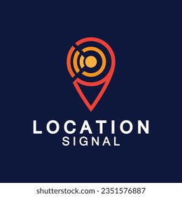 Pointer map with wifi internet signal location connection icons logo design