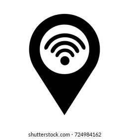 pointer map with wifi internet signal connection