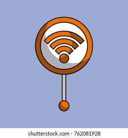 pointer map with wifi signal sensor navigation concept