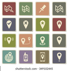 Pointer and maps label icons for web